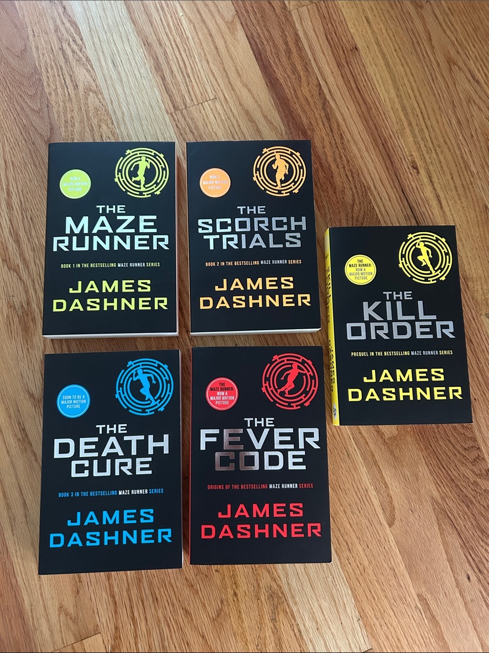 Maze Runner Series Paperback Set - Black Covers with Multicolor Accents